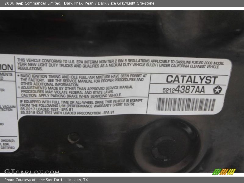 Dark Khaki Pearl / Dark Slate Gray/Light Graystone 2006 Jeep Commander Limited