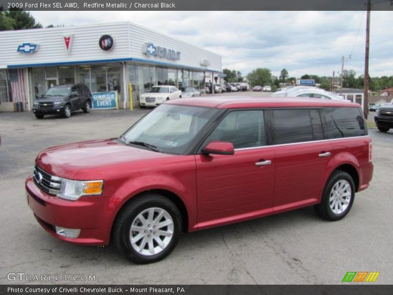 Redfire Metallic / Charcoal Black 2009 Ford Flex SEL AWD