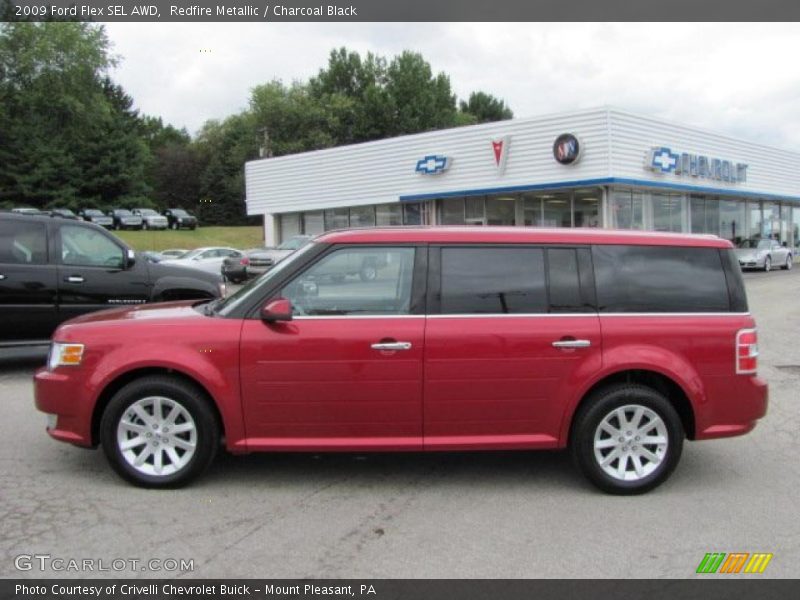 Redfire Metallic / Charcoal Black 2009 Ford Flex SEL AWD