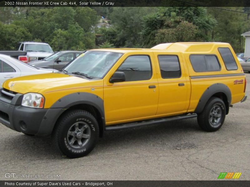 Solar Yellow / Gray 2002 Nissan Frontier XE Crew Cab 4x4