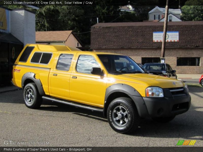 Solar Yellow / Gray 2002 Nissan Frontier XE Crew Cab 4x4