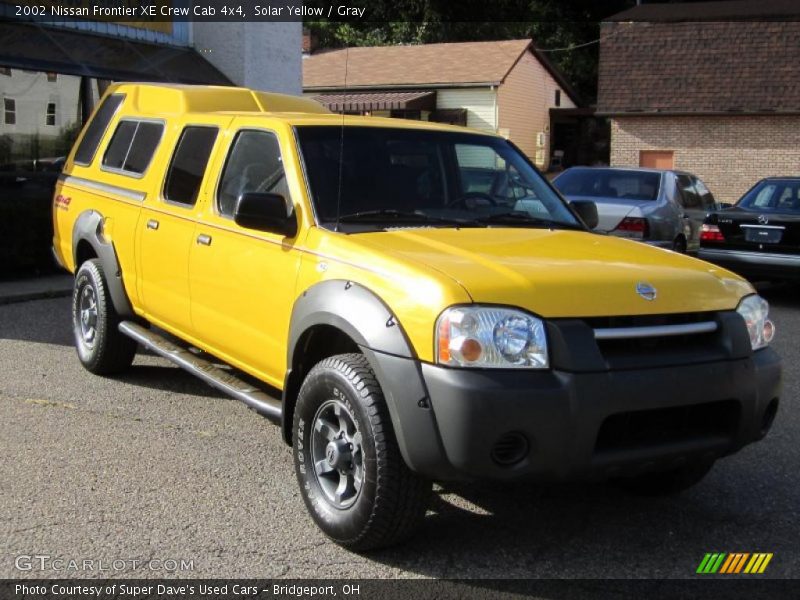 Solar Yellow / Gray 2002 Nissan Frontier XE Crew Cab 4x4