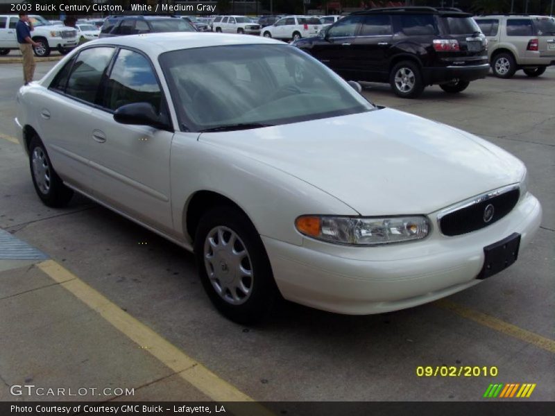 White / Medium Gray 2003 Buick Century Custom