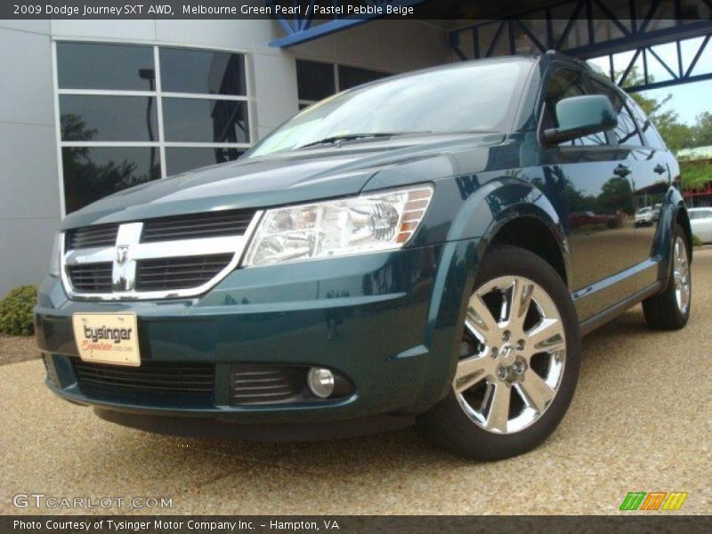 Melbourne Green Pearl / Pastel Pebble Beige 2009 Dodge Journey SXT AWD