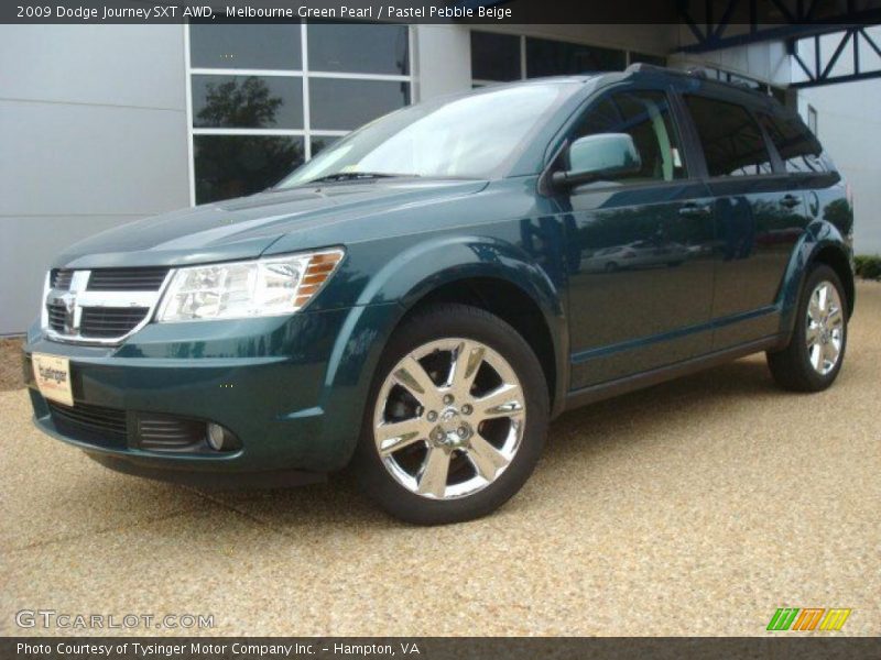 Melbourne Green Pearl / Pastel Pebble Beige 2009 Dodge Journey SXT AWD