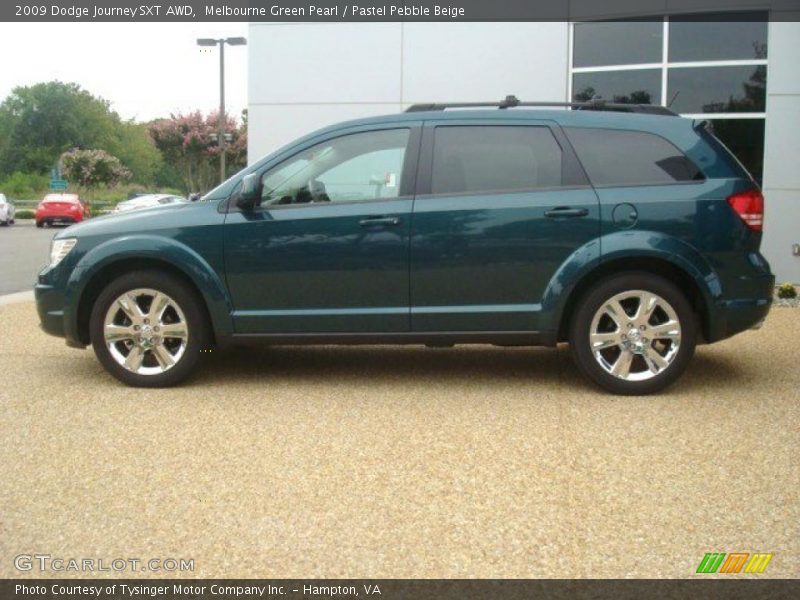 Melbourne Green Pearl / Pastel Pebble Beige 2009 Dodge Journey SXT AWD