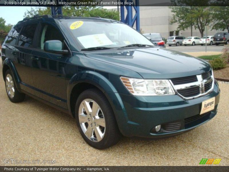 Melbourne Green Pearl / Pastel Pebble Beige 2009 Dodge Journey SXT AWD