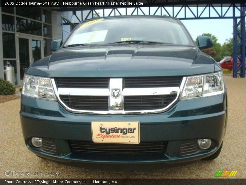 Melbourne Green Pearl / Pastel Pebble Beige 2009 Dodge Journey SXT AWD