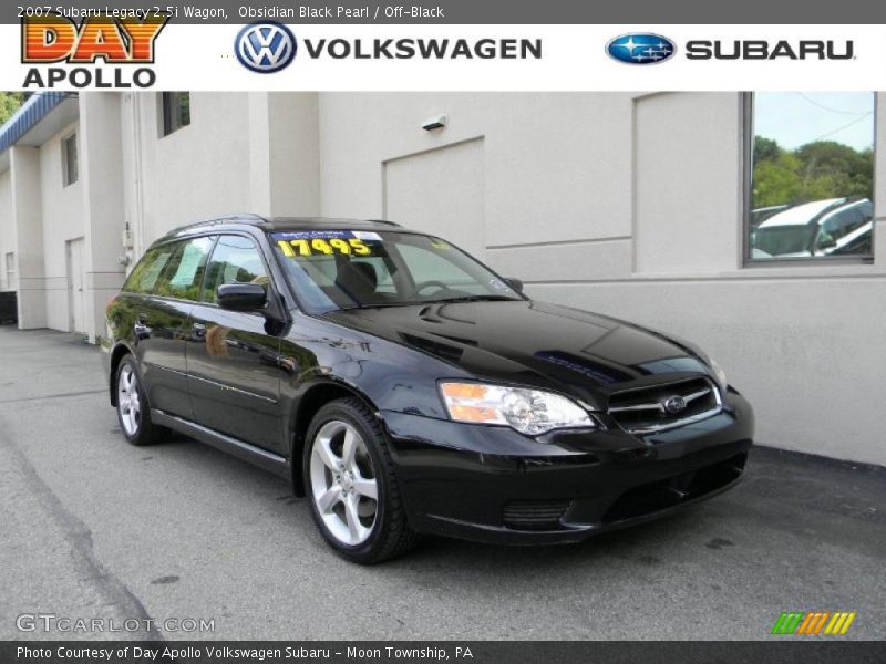 Obsidian Black Pearl / Off-Black 2007 Subaru Legacy 2.5i Wagon
