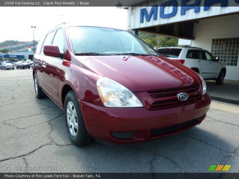 Claret Red Metallic / Beige 2008 Kia Sedona LX