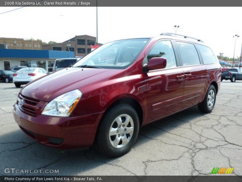 Claret Red Metallic / Beige 2008 Kia Sedona LX