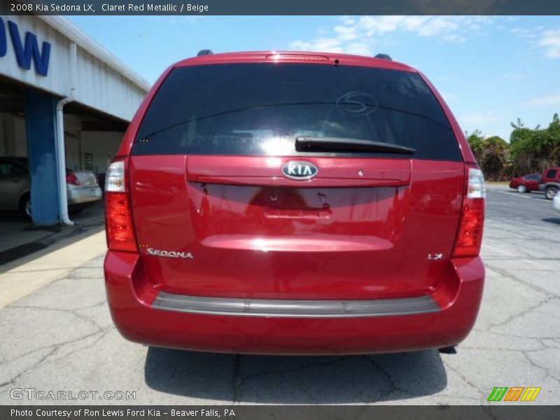 Claret Red Metallic / Beige 2008 Kia Sedona LX