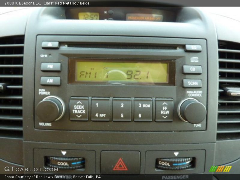 Claret Red Metallic / Beige 2008 Kia Sedona LX