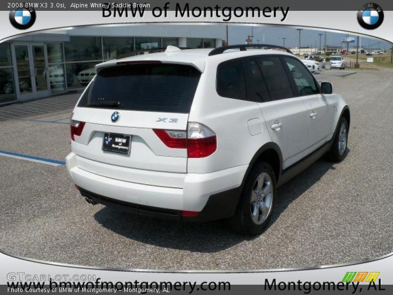 Alpine White / Saddle Brown 2008 BMW X3 3.0si