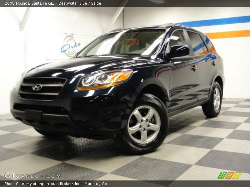 Deepwater Blue / Beige 2008 Hyundai Santa Fe GLS