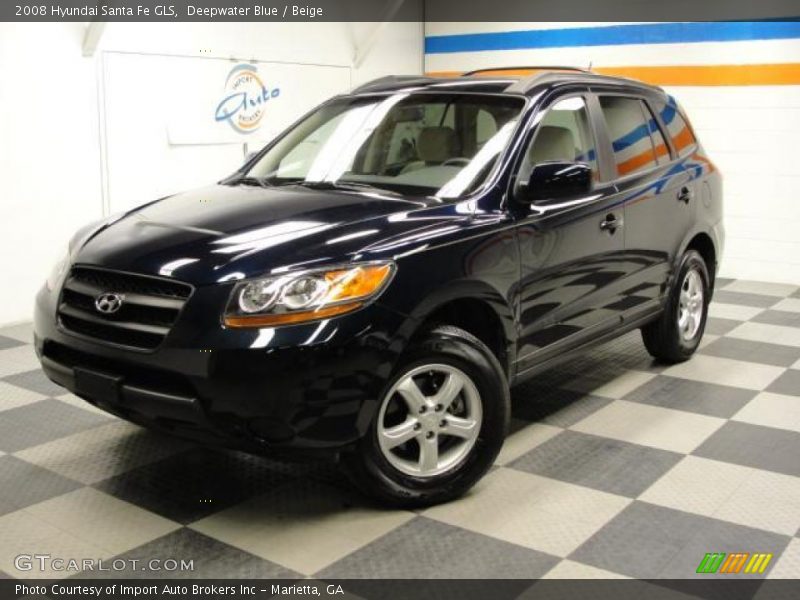 Deepwater Blue / Beige 2008 Hyundai Santa Fe GLS