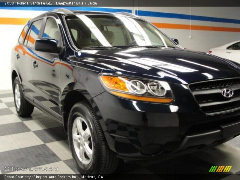 Deepwater Blue / Beige 2008 Hyundai Santa Fe GLS