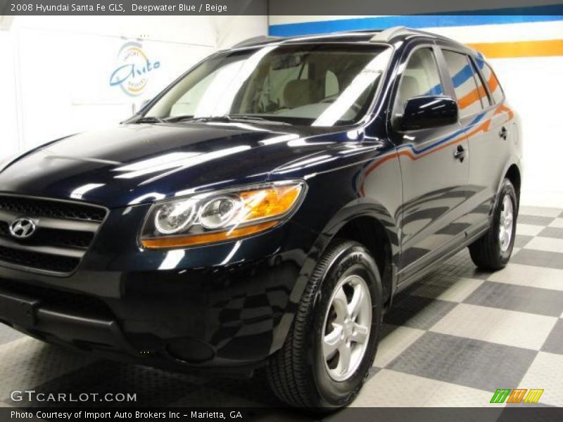 Deepwater Blue / Beige 2008 Hyundai Santa Fe GLS