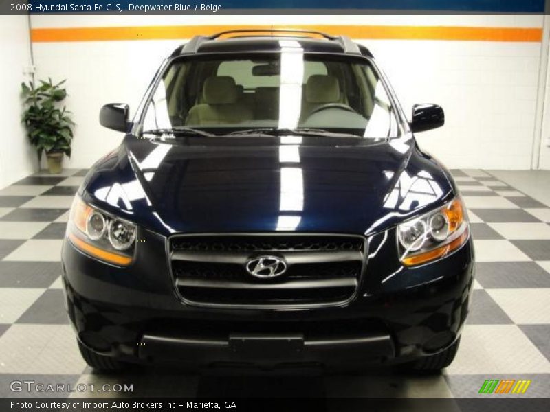 Deepwater Blue / Beige 2008 Hyundai Santa Fe GLS