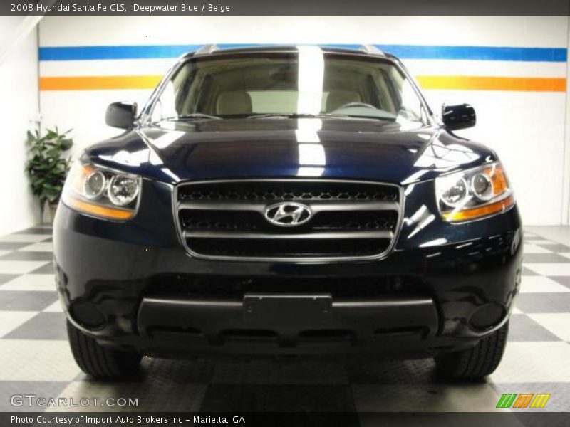 Deepwater Blue / Beige 2008 Hyundai Santa Fe GLS