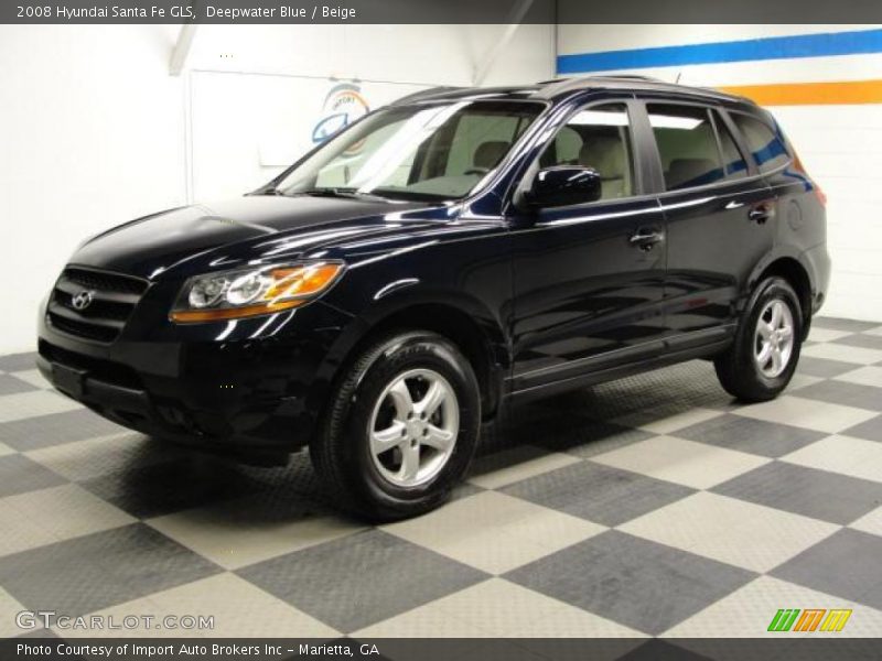 Deepwater Blue / Beige 2008 Hyundai Santa Fe GLS