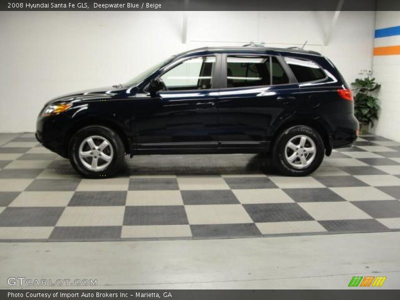 Deepwater Blue / Beige 2008 Hyundai Santa Fe GLS