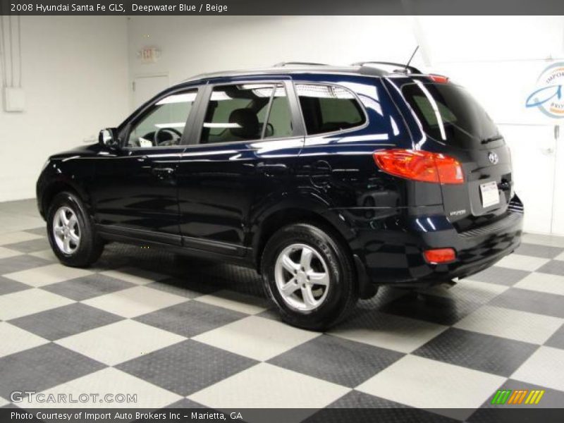 Deepwater Blue / Beige 2008 Hyundai Santa Fe GLS