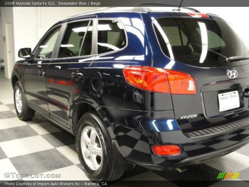 Deepwater Blue / Beige 2008 Hyundai Santa Fe GLS