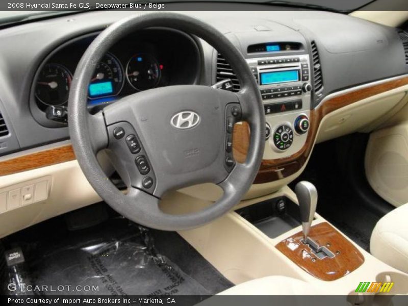 Deepwater Blue / Beige 2008 Hyundai Santa Fe GLS