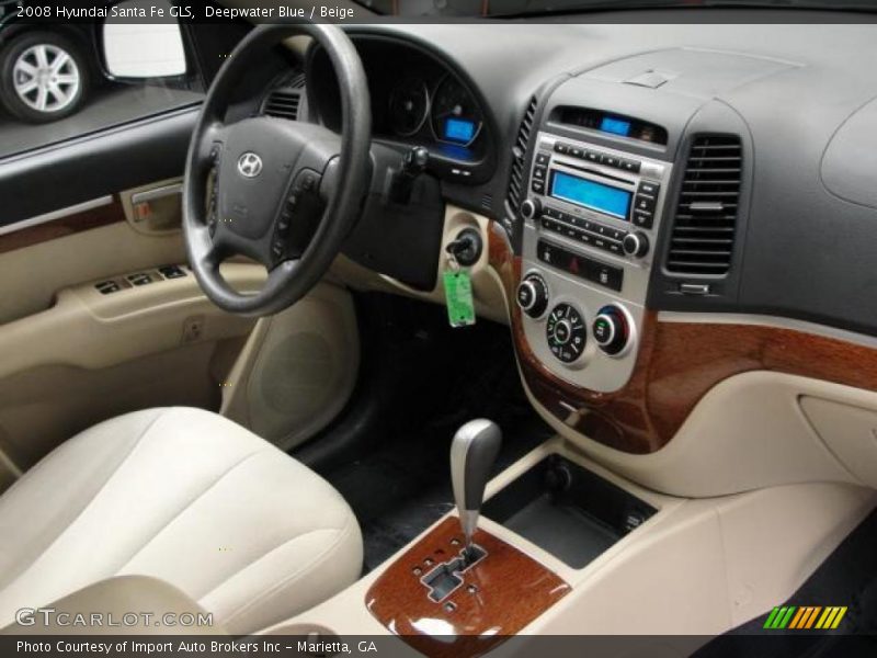 Deepwater Blue / Beige 2008 Hyundai Santa Fe GLS