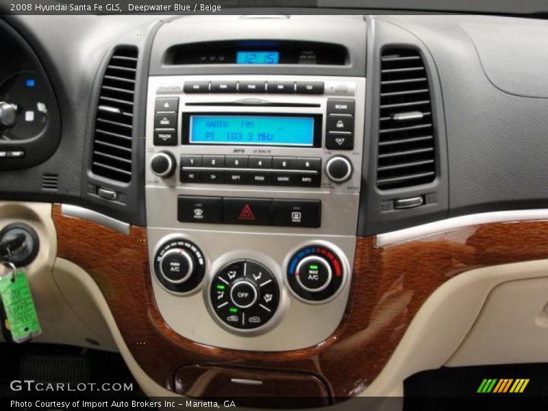Deepwater Blue / Beige 2008 Hyundai Santa Fe GLS