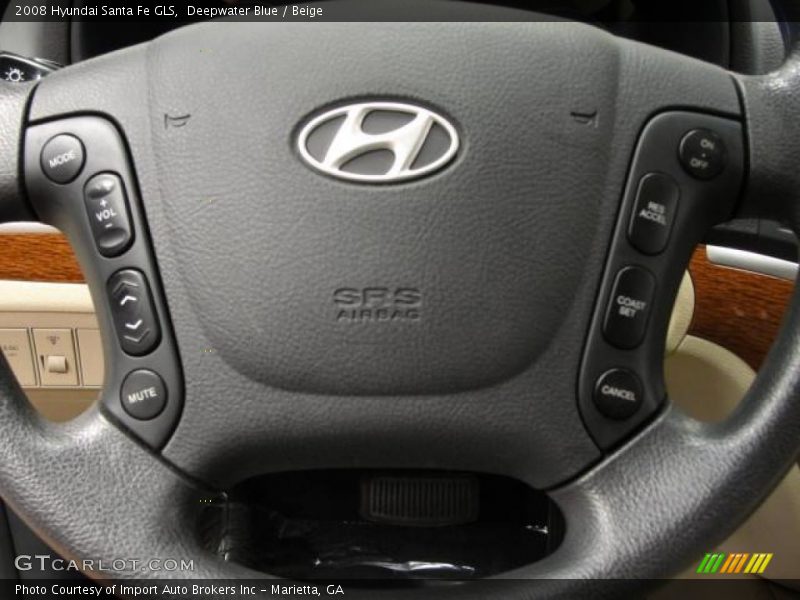 Deepwater Blue / Beige 2008 Hyundai Santa Fe GLS