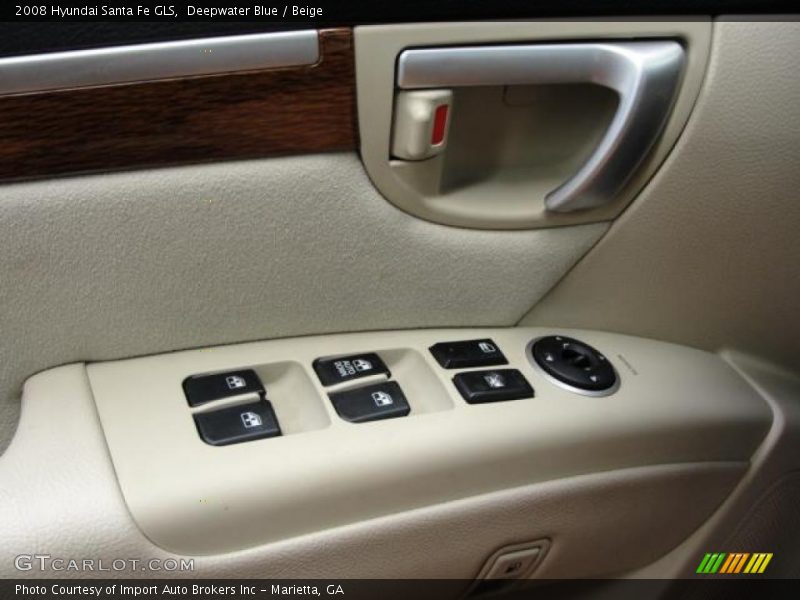 Deepwater Blue / Beige 2008 Hyundai Santa Fe GLS