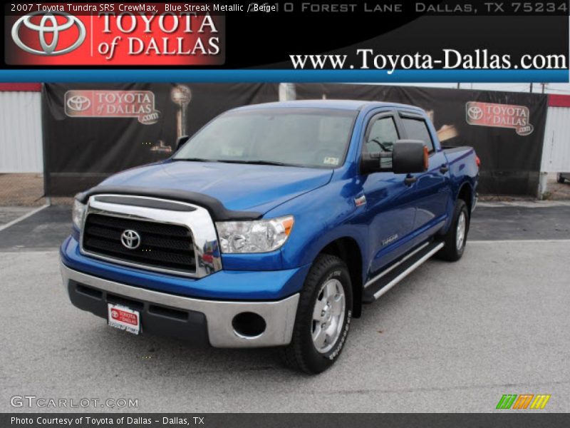 Blue Streak Metallic / Beige 2007 Toyota Tundra SR5 CrewMax