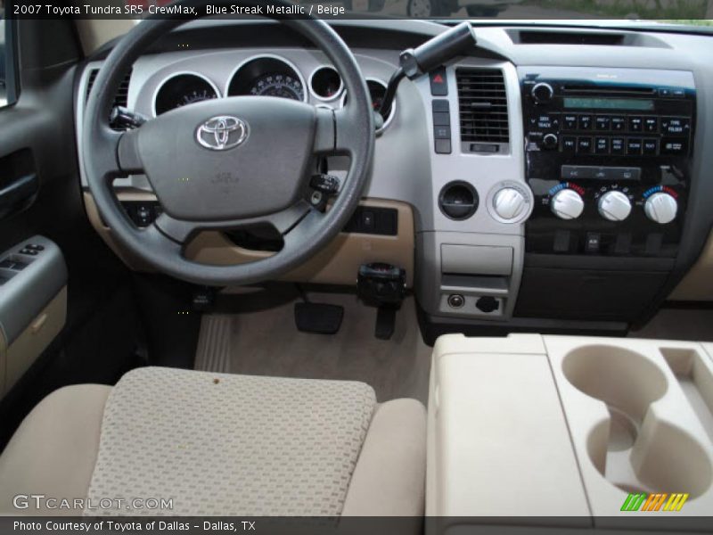 Blue Streak Metallic / Beige 2007 Toyota Tundra SR5 CrewMax