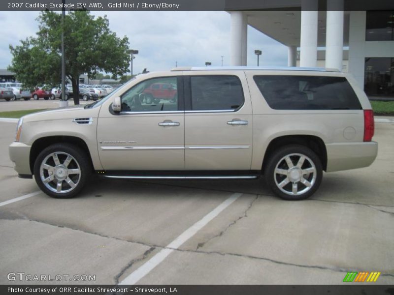 Gold Mist / Ebony/Ebony 2007 Cadillac Escalade ESV AWD