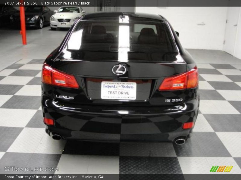 Black Sapphire Pearl / Black 2007 Lexus IS 350