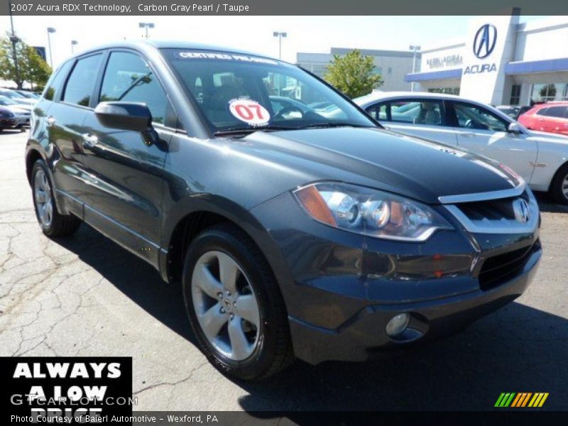 Carbon Gray Pearl / Taupe 2007 Acura RDX Technology