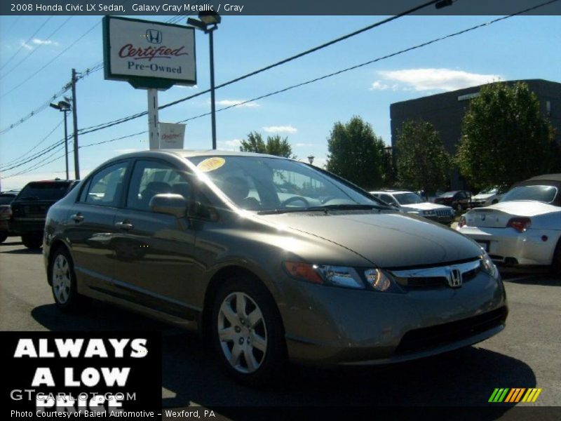Galaxy Gray Metallic / Gray 2008 Honda Civic LX Sedan