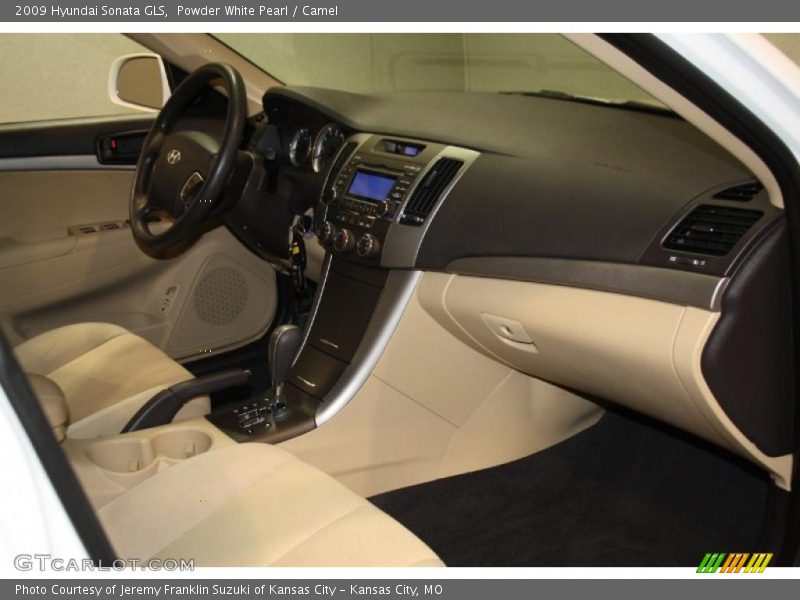 Powder White Pearl / Camel 2009 Hyundai Sonata GLS