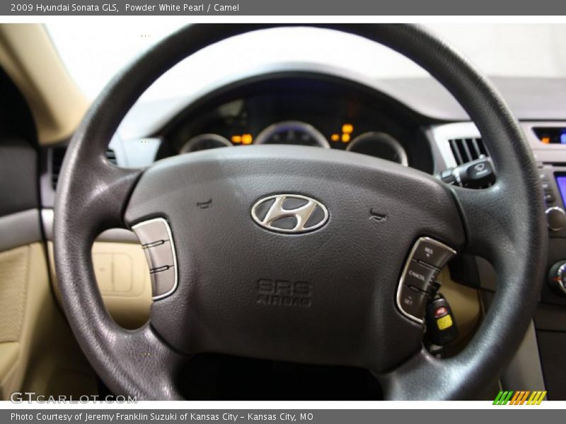 Powder White Pearl / Camel 2009 Hyundai Sonata GLS