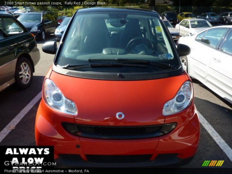 Rally Red / Design Black 2008 Smart fortwo passion coupe