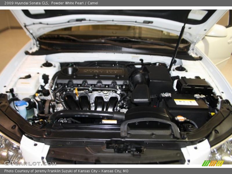 Powder White Pearl / Camel 2009 Hyundai Sonata GLS
