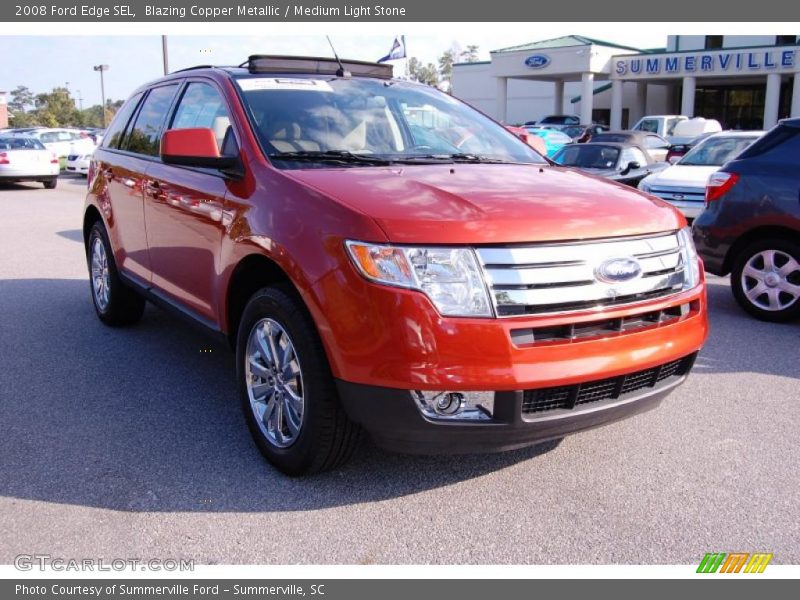 Blazing Copper Metallic / Medium Light Stone 2008 Ford Edge SEL