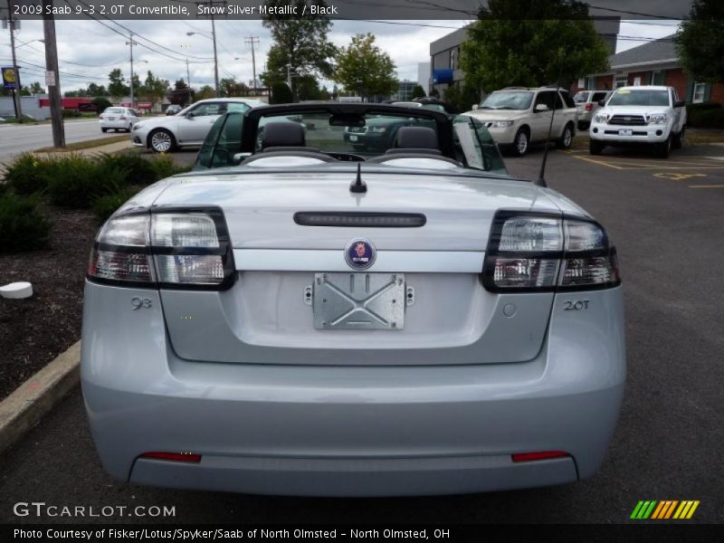 Snow Silver Metallic / Black 2009 Saab 9-3 2.0T Convertible