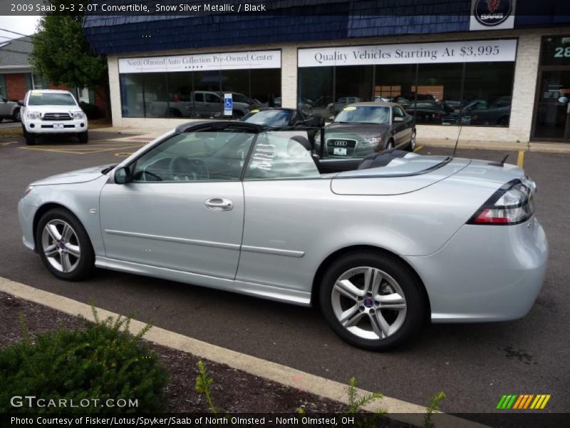 Snow Silver Metallic / Black 2009 Saab 9-3 2.0T Convertible