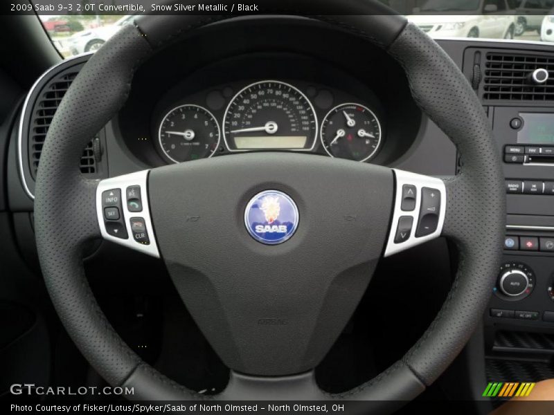 Snow Silver Metallic / Black 2009 Saab 9-3 2.0T Convertible