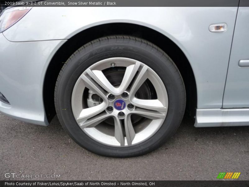 Snow Silver Metallic / Black 2009 Saab 9-3 2.0T Convertible