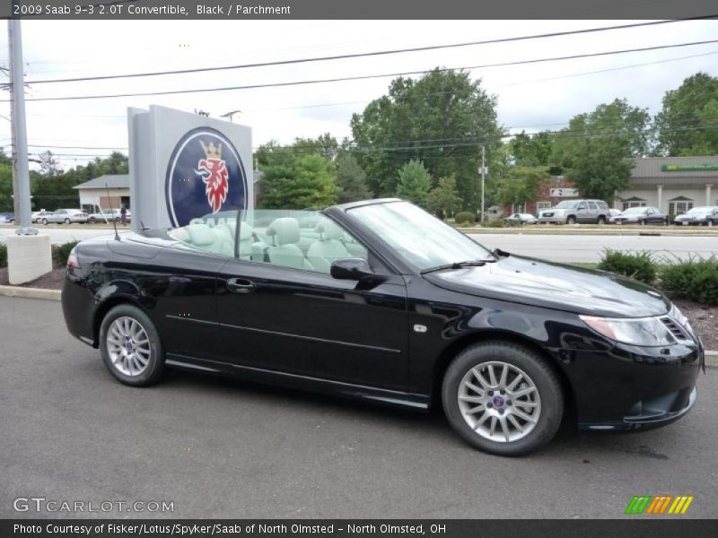 Black / Parchment 2009 Saab 9-3 2.0T Convertible