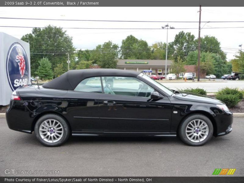 Black / Parchment 2009 Saab 9-3 2.0T Convertible